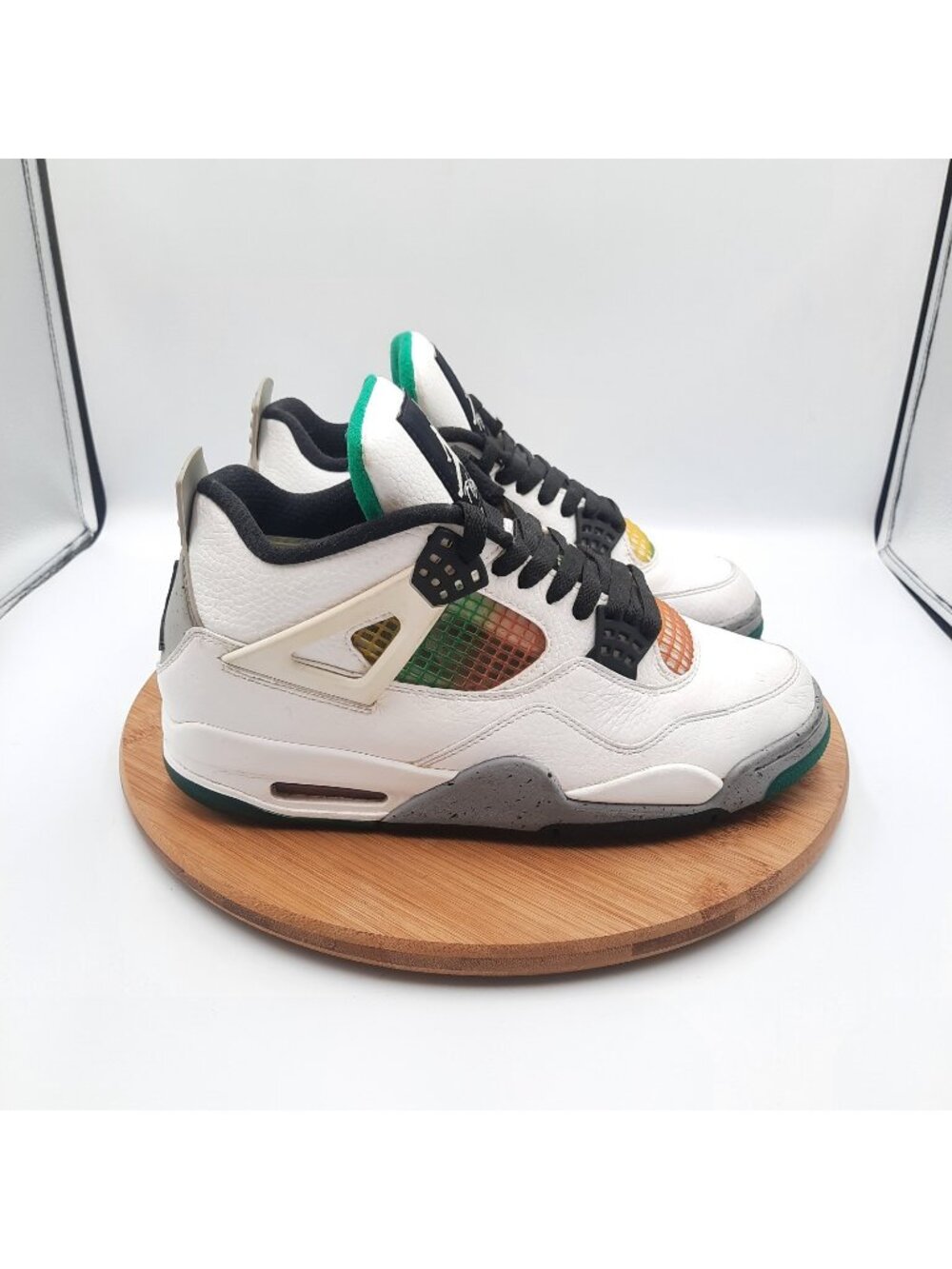 Air Jordan 4 Retro Womens 10 Mens 8.5 Shoes Lucid Green Rasta Basketball Sneaker
